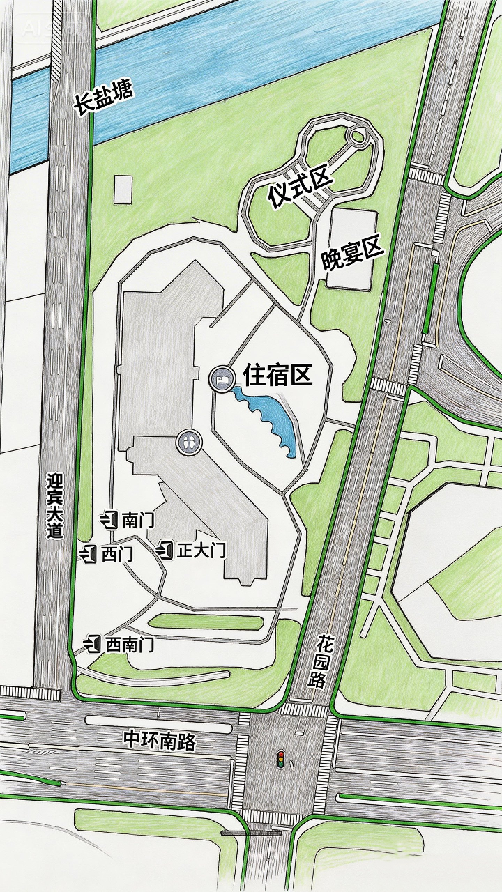酒店手绘地图